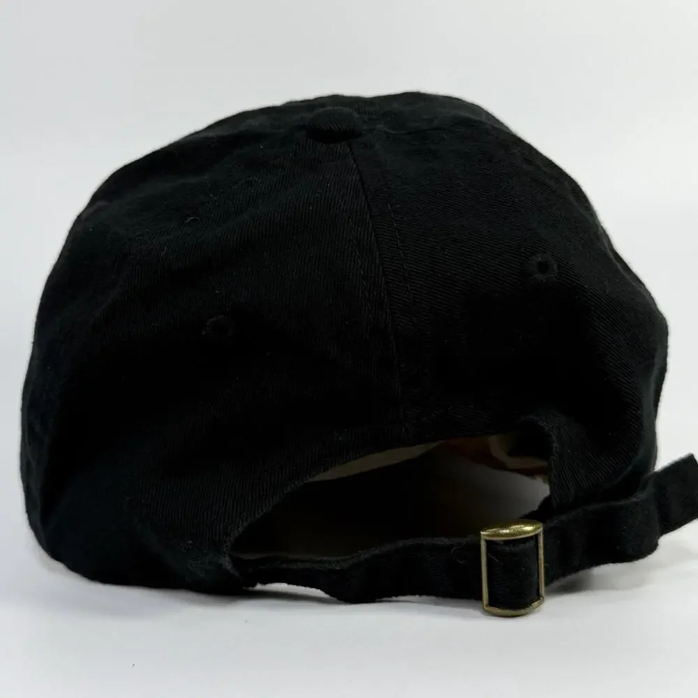 Black Banksyland Adjustable Hat Cap Embroidered Cotton Red Heart Banksy